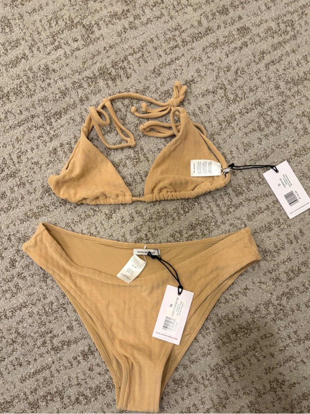 Tan Bikini Set - Two Piece Swim- terry fabric. Weworewhat brand. NWT never worn.
